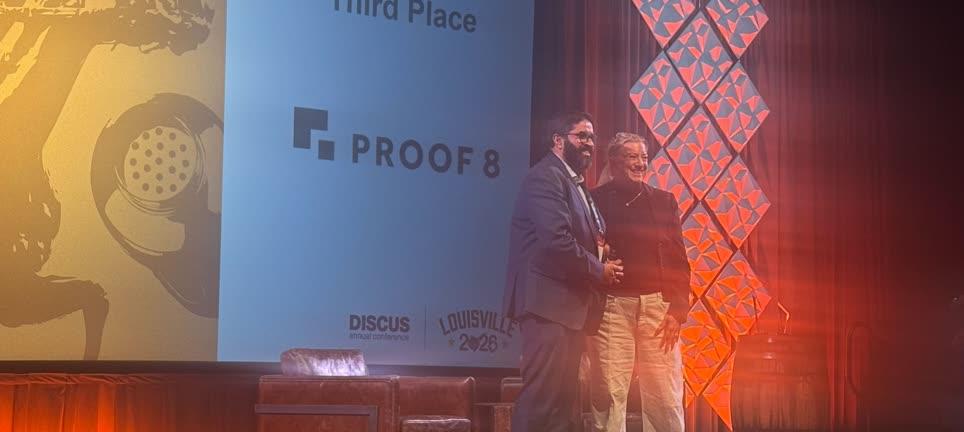 Proof 8 on stage at the DISCUS Innovation Showcase
