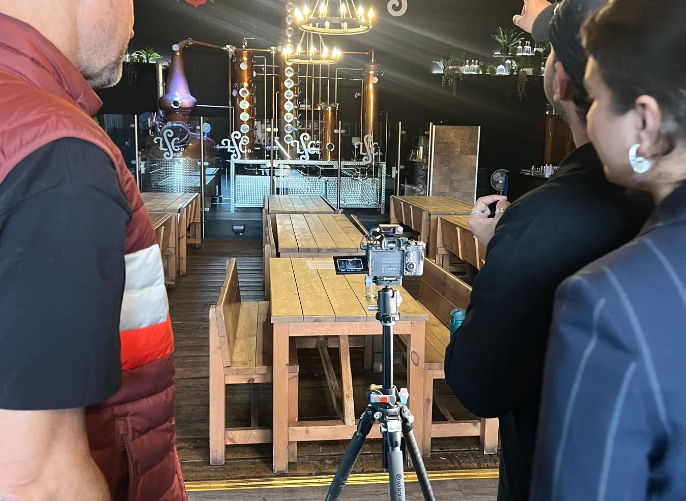 Proof 8 behind the scenes at a distillery shoot